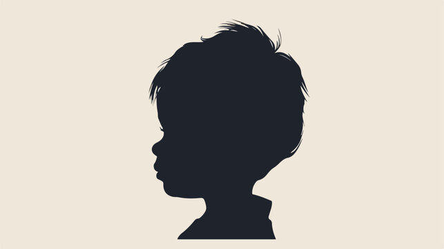 A baby boy head silhouette vector flat vector 