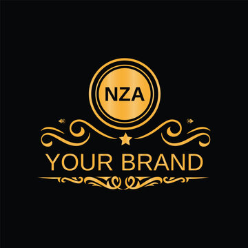 Modern letter NZA alphabet logo design with creative square symbol
