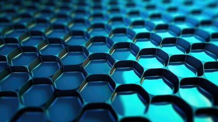 Obraz premium Blue hexagon background, 3d rendering. AI digital drawing.