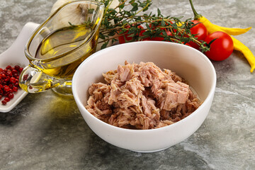 Canned tuna fillet for salad