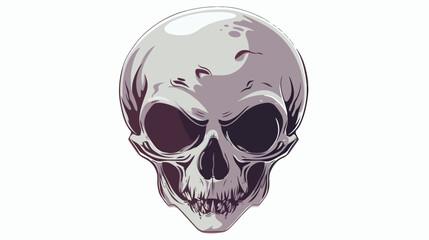 Alien Skull Illustration with white background flat vector
