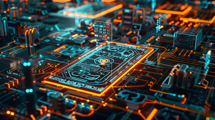 A 3D animated scene featuring intricate digital locks and encrypted codes to signify hightech security measures