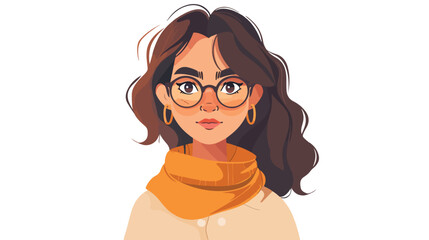 Cute woman avatar character vector illustration 