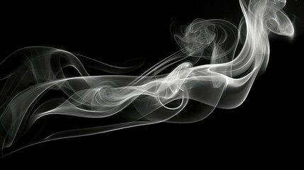 Smoke isolated on a black background. Abstract background