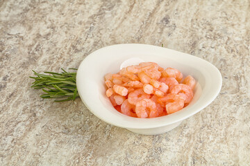 Tasty peeled prawn in the bowl