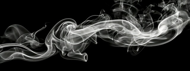 Smoke isolated on a black background. Abstract background