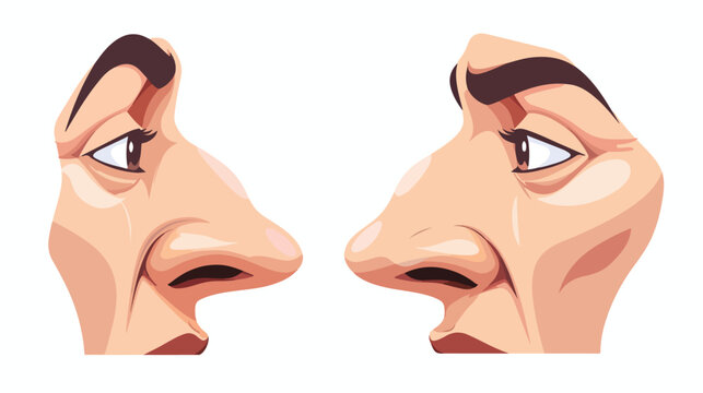 Fake nose cartoon flat vector isolated on white background