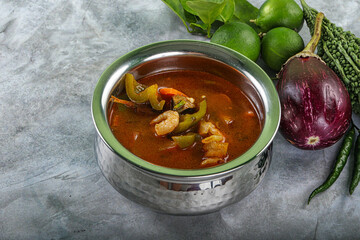 Spicy and Sour Soup with Prawns