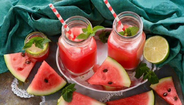 Fruit Fiesta: Watermelon Juice Bursting with Fruit Chunks