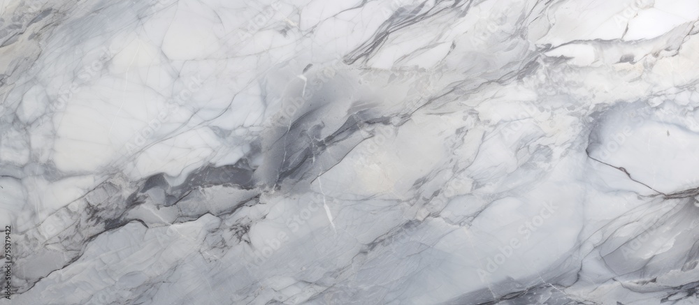 Aufkleber detailed close-up view of a grey and white marble surface, showcasing the intricate patterns and tex