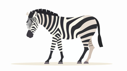 Fototapeta na wymiar Fun zebra flat vector isolated on white background