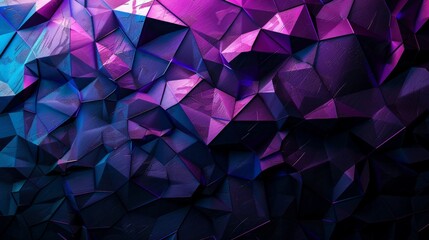 Dark geometric shapes, black and deep purple, abstract and modern with a metallic gloss, 3D angles and lines create a stunning background, AI Generative