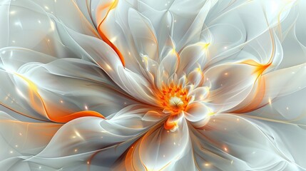 Ethereal abstract, golden yellow and pastel orange shapes bloom, pure and isolated on white, a canvas of gentle warmth, AI Generative - obrazy, fototapety, plakaty