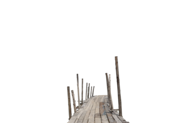 Abstract wooden and metal tools set with black sharp nails, isolated on white background