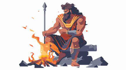 Greek god vector illustration series Hephaestus 