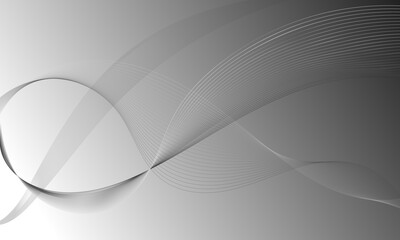 black gray smooth lines wave curves on gradient abstract background