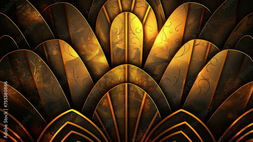 Poster luxurious vector abstract art deco pattern, ai generative