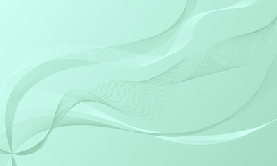 green smooth lines wave curves on gradient abstract background