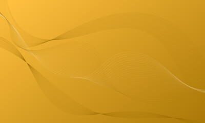 Fototapeta premium yellow gold smooth lines wave curves on gradient abstract background