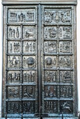 Magdeburg Gates at the West Entrance to the Cathedral of St. Sophia, the Holy Wisdom of God  in Veliky Novgorod, Russia