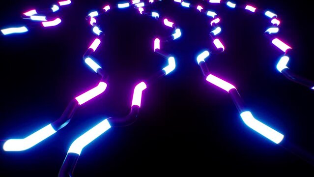 Endless Neon Light Pipes Background Loop