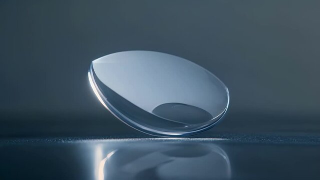 A side view of the contact lens highlighting its slim design and comfort for extended wear.