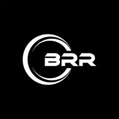 BRR letter logo design with black background in illustrator, cube logo, vector logo, modern alphabet font overlap style. calligraphy designs for logo, Poster, Invitation, etc.