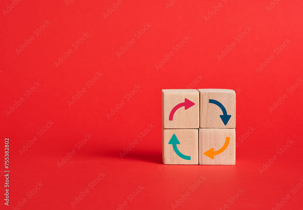 Poster continuous improvement and business cycle or processes. process management and continuity.