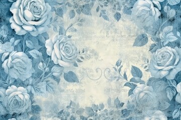 Vintage floral background with roses and leaves. Place for your text.