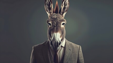 In the boardroom, this donkey means business! - obrazy, fototapety, plakaty