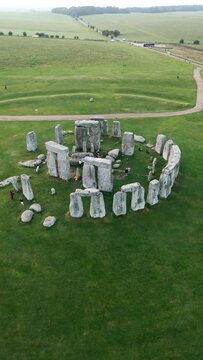 The mysterious rocks of Stonehenge tower in Salisbury Plain, Wiltshire, England