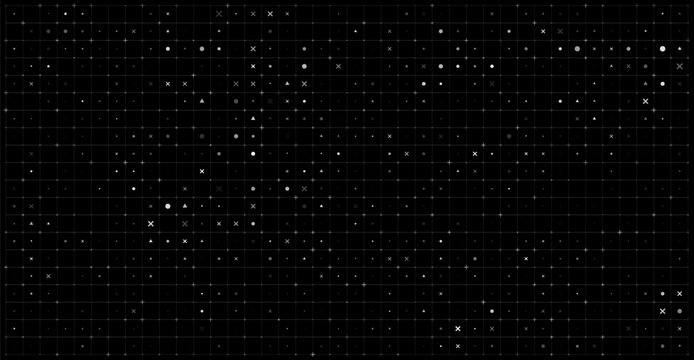 Virtual Technology Futuristic User Interface HUD Grid. Spaceship FUI GUI Backdrop Design. Science Fiction Theme Design, Artificial Intelligence. Hi-Tech Bg. Vector Illustration.