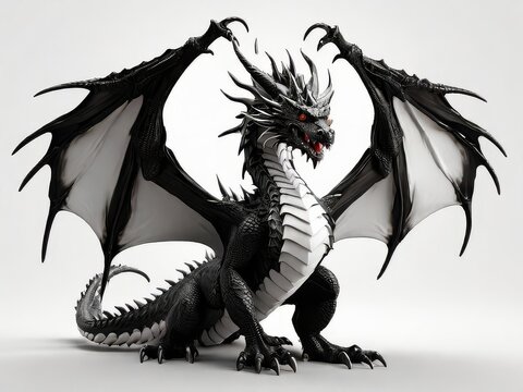 realistic white and black cute baby dragon HD Wallpapers