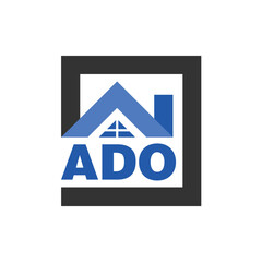 ADO letter logo design on white background. ADO logo. ADO creative initials letter Monogram logo icon concept. ADO letter design