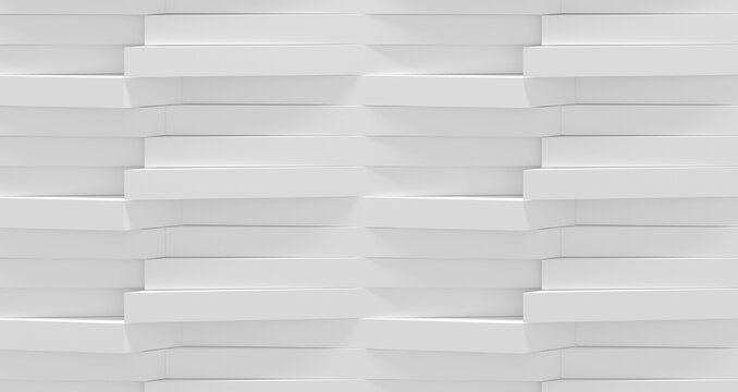 White Volumetric Uneven Wall (3D Illustration)