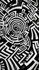black and white maze background for cellphone