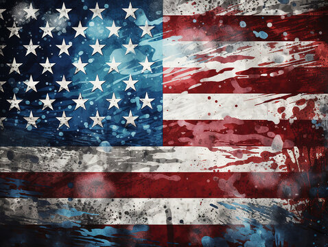 American vintage grunge flag texture