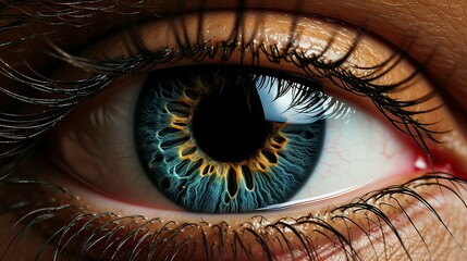 The cornea of the eye is a close-up.