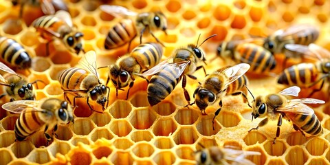 Young Bees Create Honeycombs, Converting Nectar Into Honey