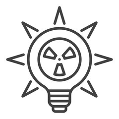 Nuclear Light Bulb vector Radiation icon or symbol in outline style