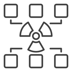 Nuclear Energy vector Radiation outline icon or symbol