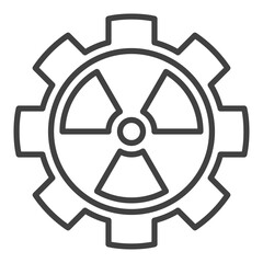 Obraz premium Radiation inside Gear vector outline icon or symbol