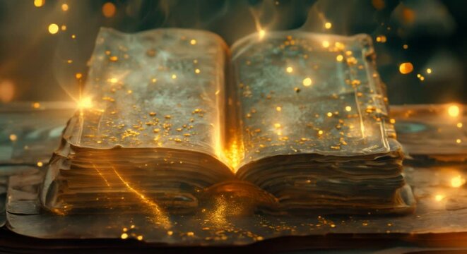 Ancient spellbook with the secrets of forgotten magic