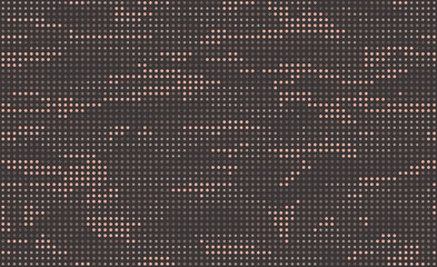 Digital military camouflage. Seamless camo pattern. Halftone dots background. Skin of a chameleon or snake. Dark brown color. Abstract texture for print on fabric, textile or paper. Vector - 755389841