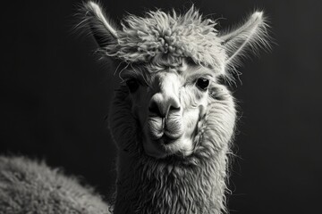 Fototapeta premium White alpaca portrait.