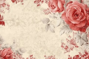Vintage background with red roses