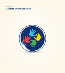 World autism awareness day, child Hand whit jigsaw puzzle, Autism day puzzle, creative design for autism day, design for social media banner, poster 3D Illustration.