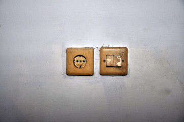 dirty sockets and switches on the walls