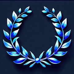 Sapphire Elegance: Discovering the Blue Laurel Wreath(Generative AI)