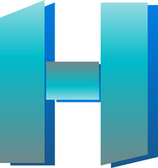 Modern Gradient font, alphabet letter H
